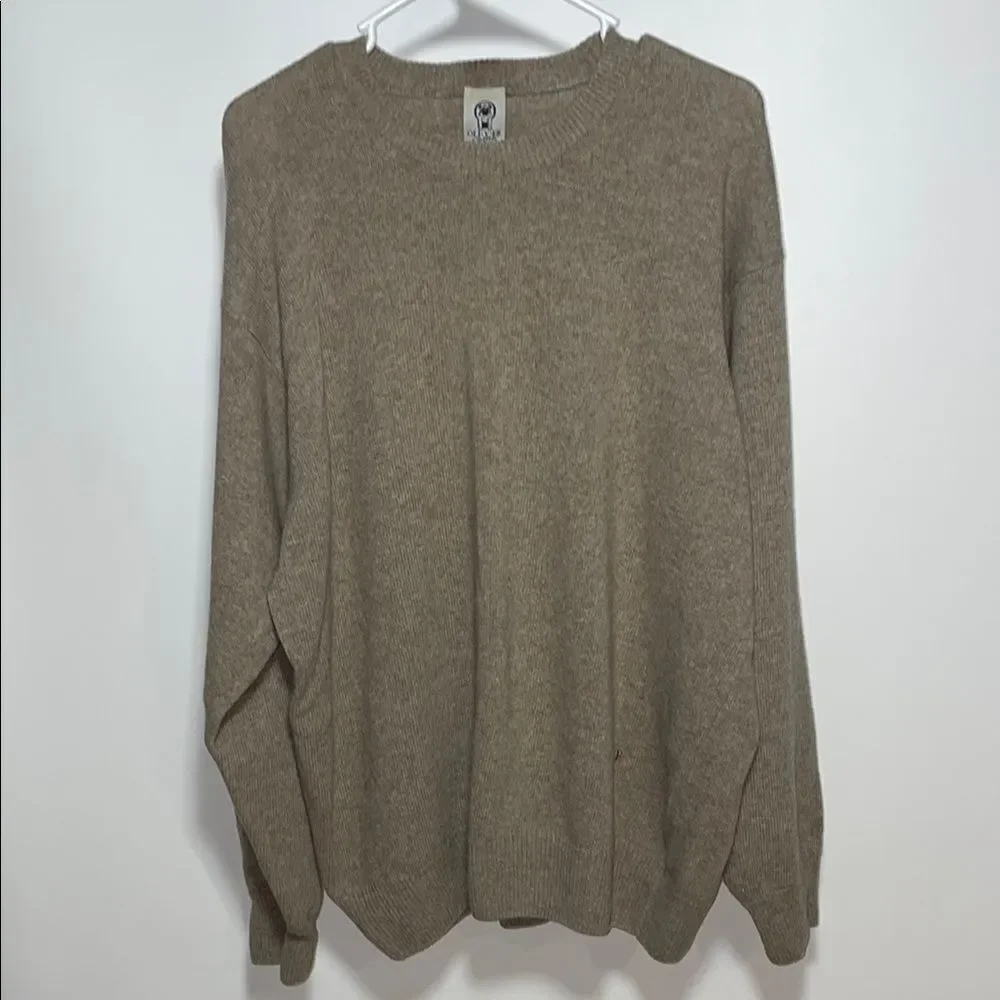 Olivers Tan Crewneck Sweater Soft Knit Casual